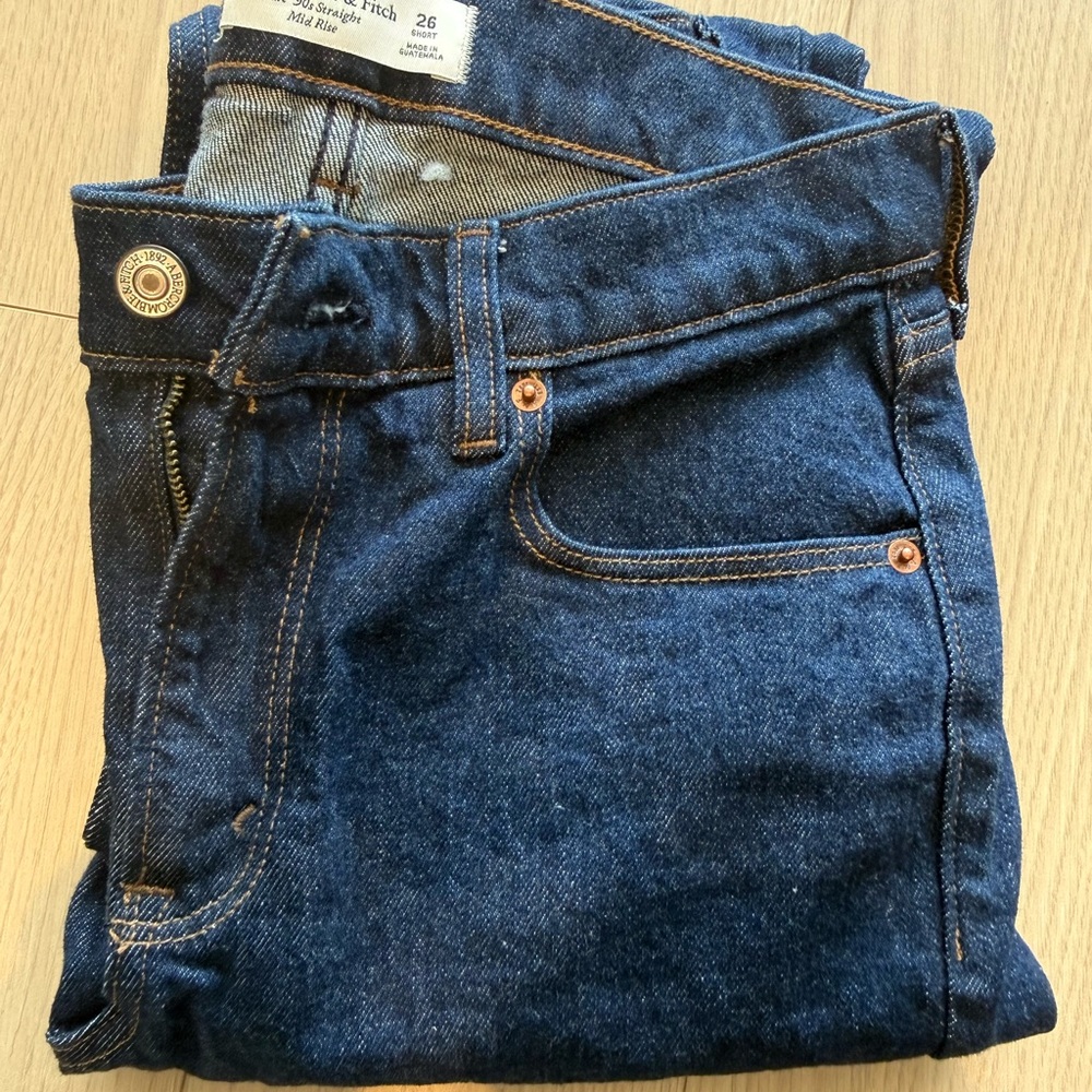 Abercrombie & Fitch Dark Blue Straight Leg Jeans